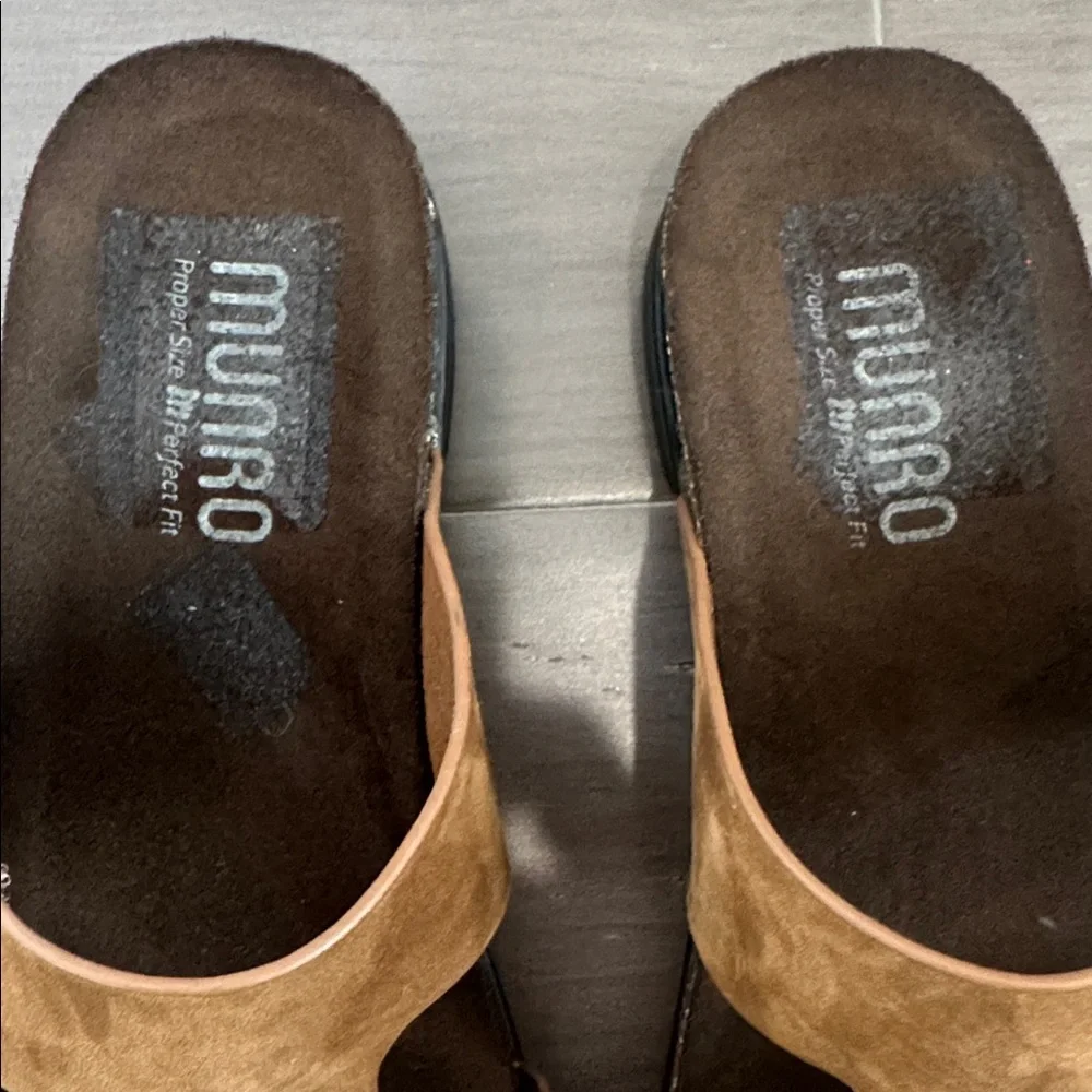 NWOT Munro leather brown Jody Slide Sandal comfy casual minimalist size 7.5N